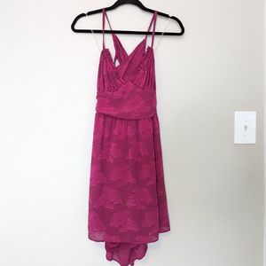 Wild Fable Magenta Pink Floral Applique Strappy Mini Dress